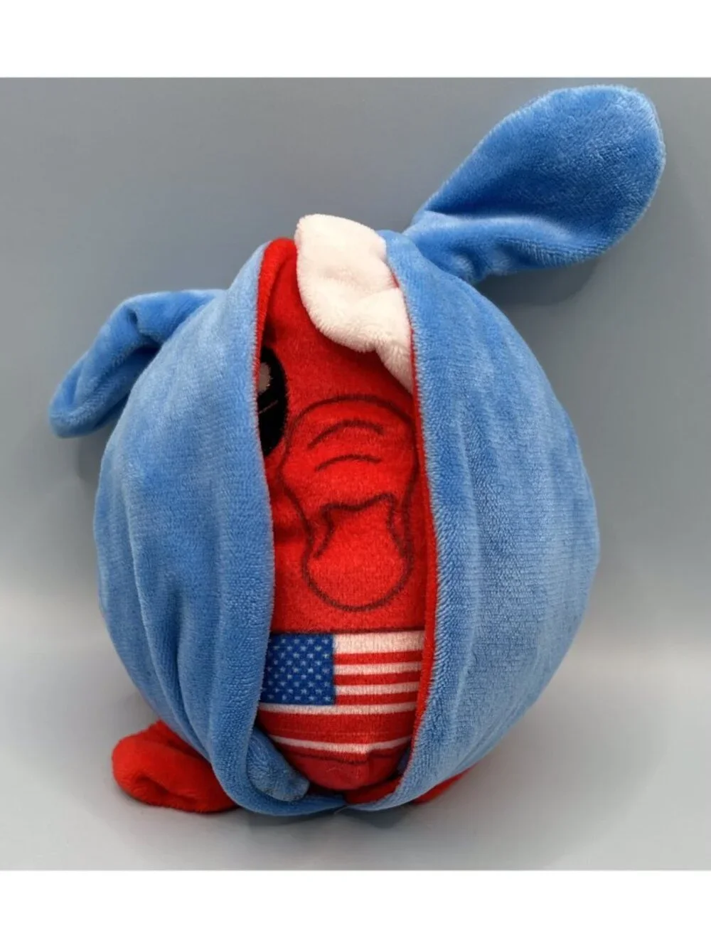 Reverse-eez Patriot Political Elephant Donkey Election Plush Sewn Eyes